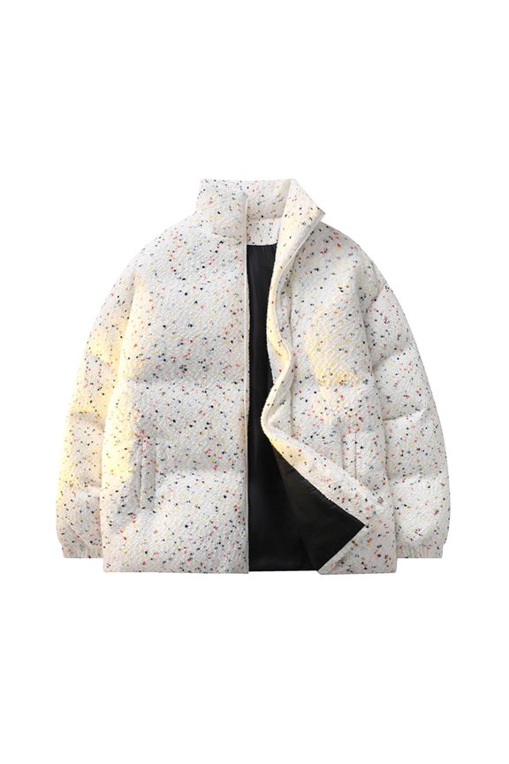 Unisex Loose Fit Stand Collar Ice Color Padded Coat For And Winter Warmth Outdoor Water Jacket