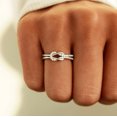 thumbnail image 1 of Unisex Love Knot Ring With Flower Design And Diamond Accent Electroplated Alloy Jewelry For Women Men Gift Set, 1 of 6