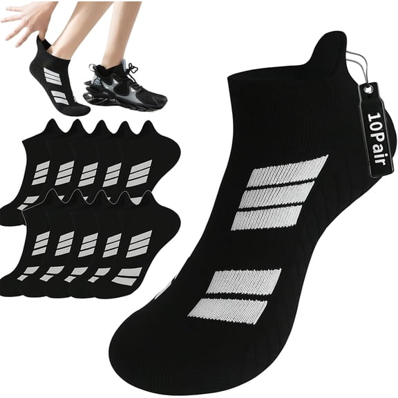 Unisex Low-Cut No-Show Sports Socks – 5/10/15 Pairs | Breathable, Cushioned, Anti-Slip Athletic Ankle Socks
