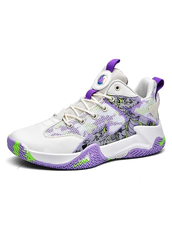 Unisex Low-Top Basketball Shoes Breathable Knit Upper Cushioned Grippy Rubber Outsole