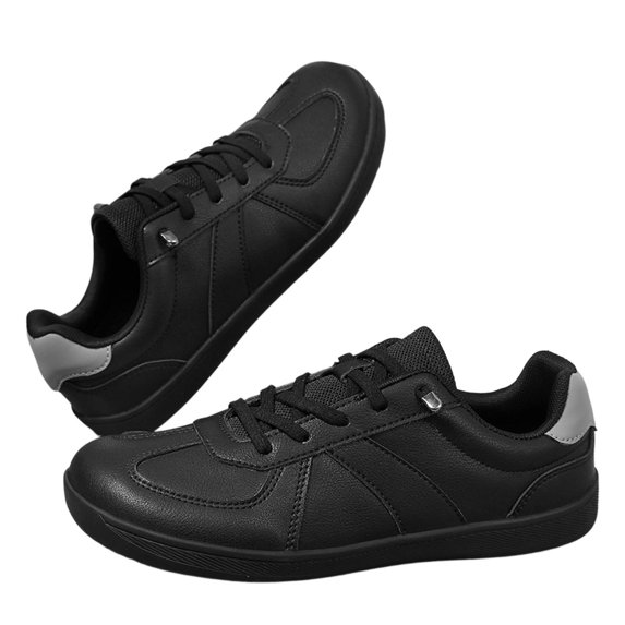 Unisex Low-Top Leather Sneakers for Men Women Versatile Casual Shoes Retro Athletic Training Shoes Thin Sole Non- Stylish Basic Sneaker for All-Day Wear
