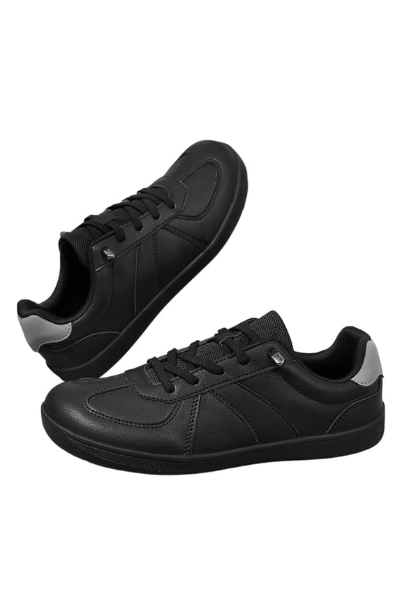 Unisex Low-Top Leather Sneakers for Men Women Versatile Casual Shoes Retro Athletic Training Shoes Thin Sole Non- Stylish Basic Sneaker for All-Day Wear