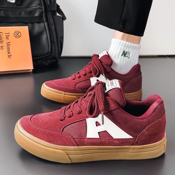 Unisex Low-Top Sneakers - /Fabric Upper & PVC Sole, Anti-Slip Durable All-Terrain Traction, Slip-On/Slant Closure Streetwear Suitable for &, Urban Fashion, Outdoor Sports, Casual Wear