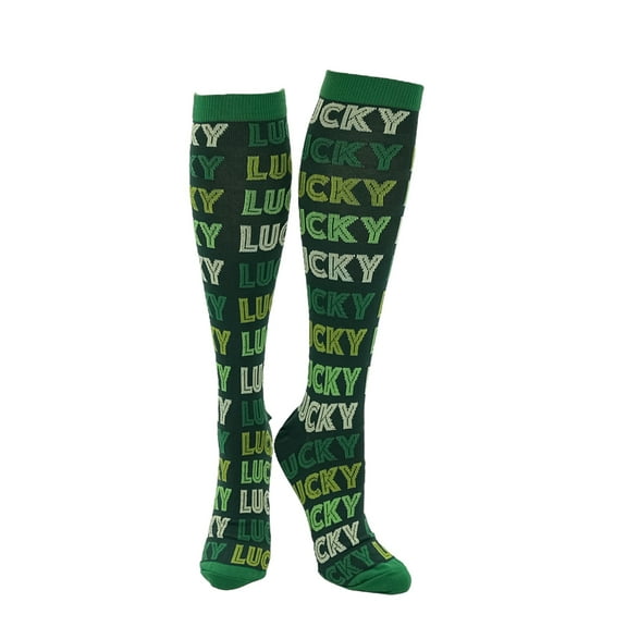 Unisex Lucky All Over Funny St Patricks Day Compression Socks for Women and Men