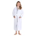thumbnail image 1 of Unisex Luxurious Plush Turkish Cotton Kimono Robe, Small, Charcoal-White by Blue Nile Mills, 1 of 9