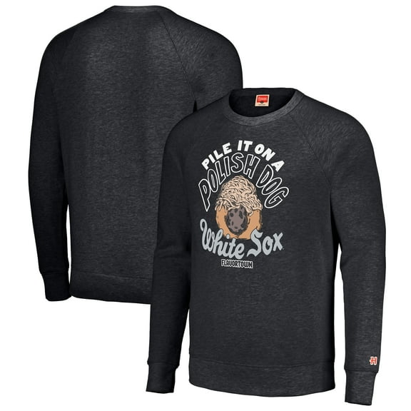 Unisex MLB x Guy Fieri-s Flavortown Charcoal Chicago White Sox Tri-Blend Pullover Sweatshirt