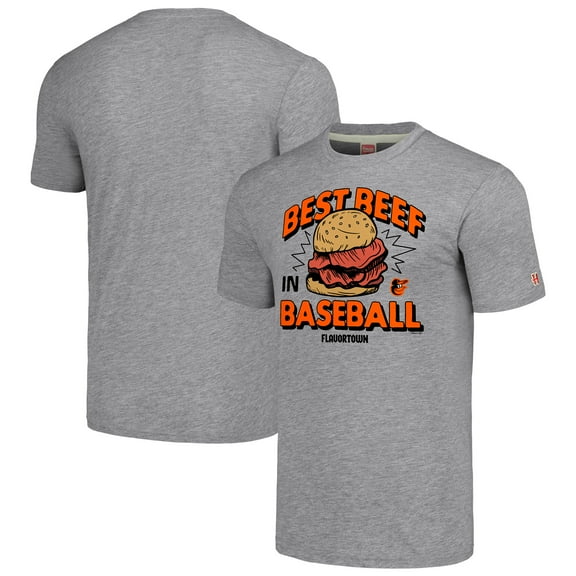 Unisex MLB x Guy Fieri-s Flavortown Gray Baltimore Orioles Tri-Blend T-Shirt