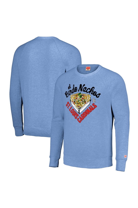 Unisex MLB x Guy Fieri-s Flavortown  Light Blue St. Louis Cardinals Tri-Blend Pullover Sweatshirt