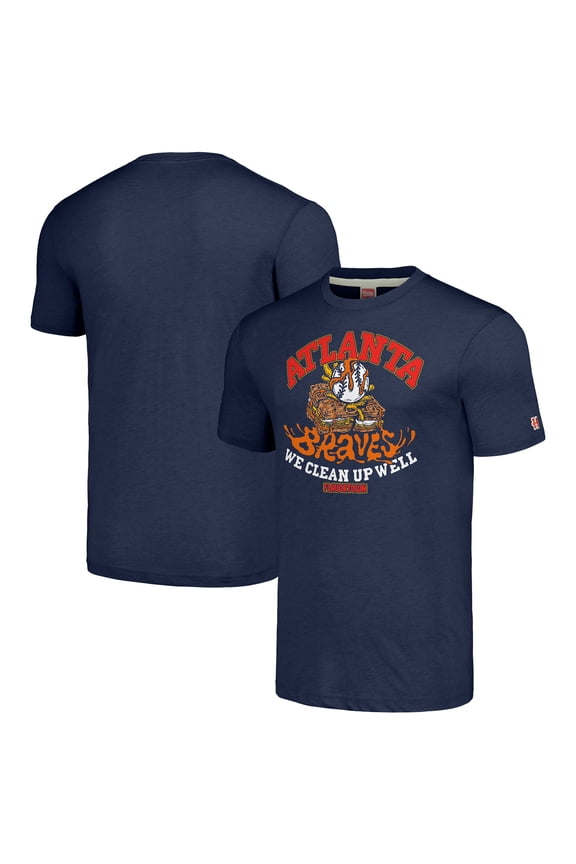 Unisex MLB x Guy Fieri-s Flavortown  Navy Atlanta Braves Tri-Blend T-Shirt