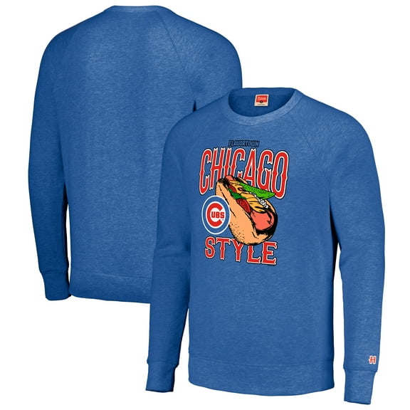 Unisex MLB x Guy Fieri-s Flavortown Royal Chicago Cubs Tri-Blend Pullover Sweatshirt