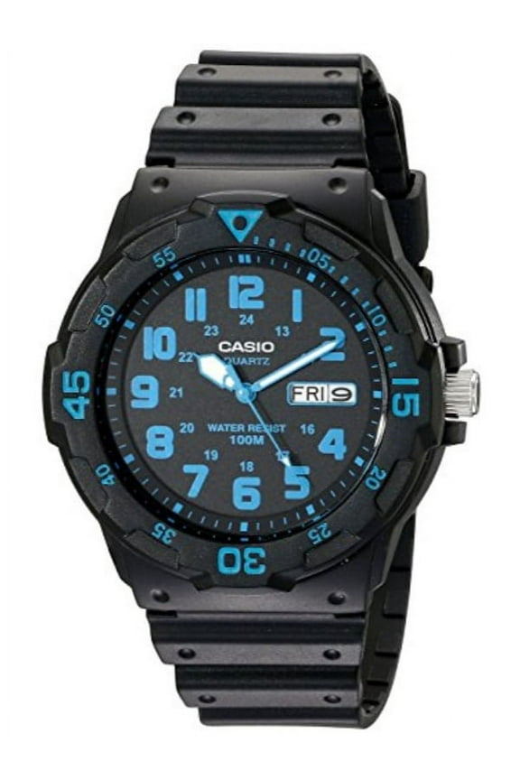 Unisex MRW200H-2BV Neo-Display Black Watch with Resin Band