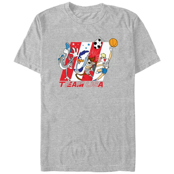 Unisex Mad Engine  Heather Gray Looney Tunes Team USA T-Shirt