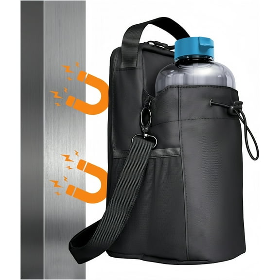 Unisex Magnetic Gym Bag Crossbody Water Bottle with Magnetic Attachment | Water Bottle Holder, Gym Bag, Crossbody Bag for Travel, Sports, Work, Fitness