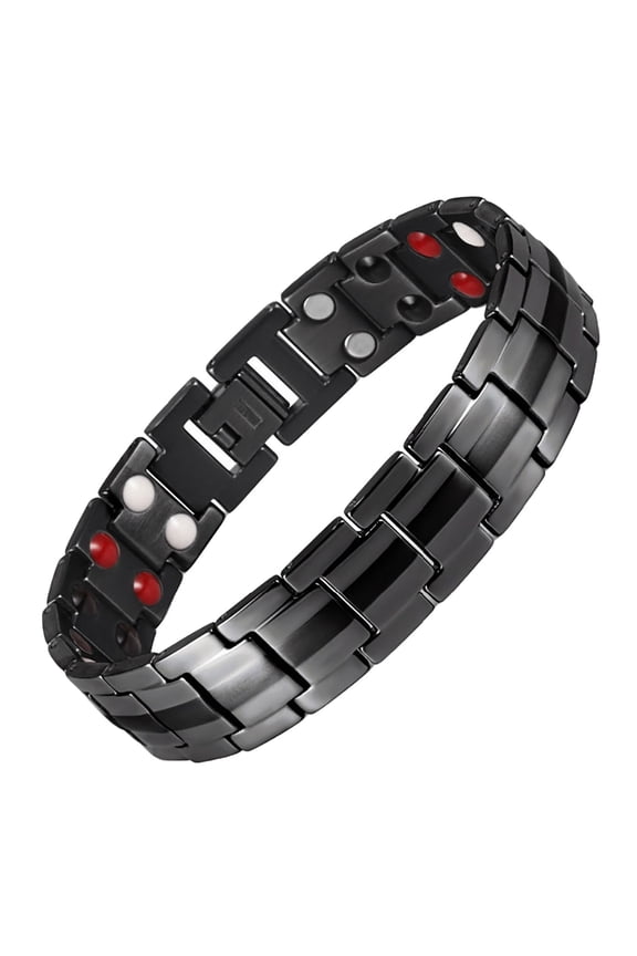 Unisex Magnetic Hematite Bracelet with Natural Volcanic Stone for Couples - Elastic Comfort Fit, Improves Circulation & Metabolism, Durable & Safe, 50-60mm, Various Colors