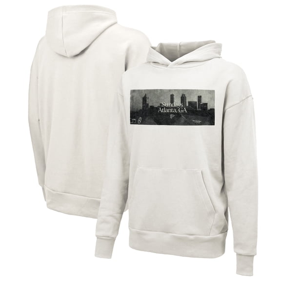 Unisex Majestic Threads White Atlanta Falcons Sundays Skyline Pullover Hoodie