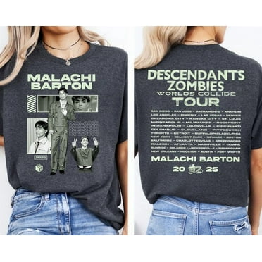 Unisex Malachi Barton T-shirt, Descendants Zombies Worlds Collide Tour Graphic T-Shirt, Sizes S-5XL, Tbun