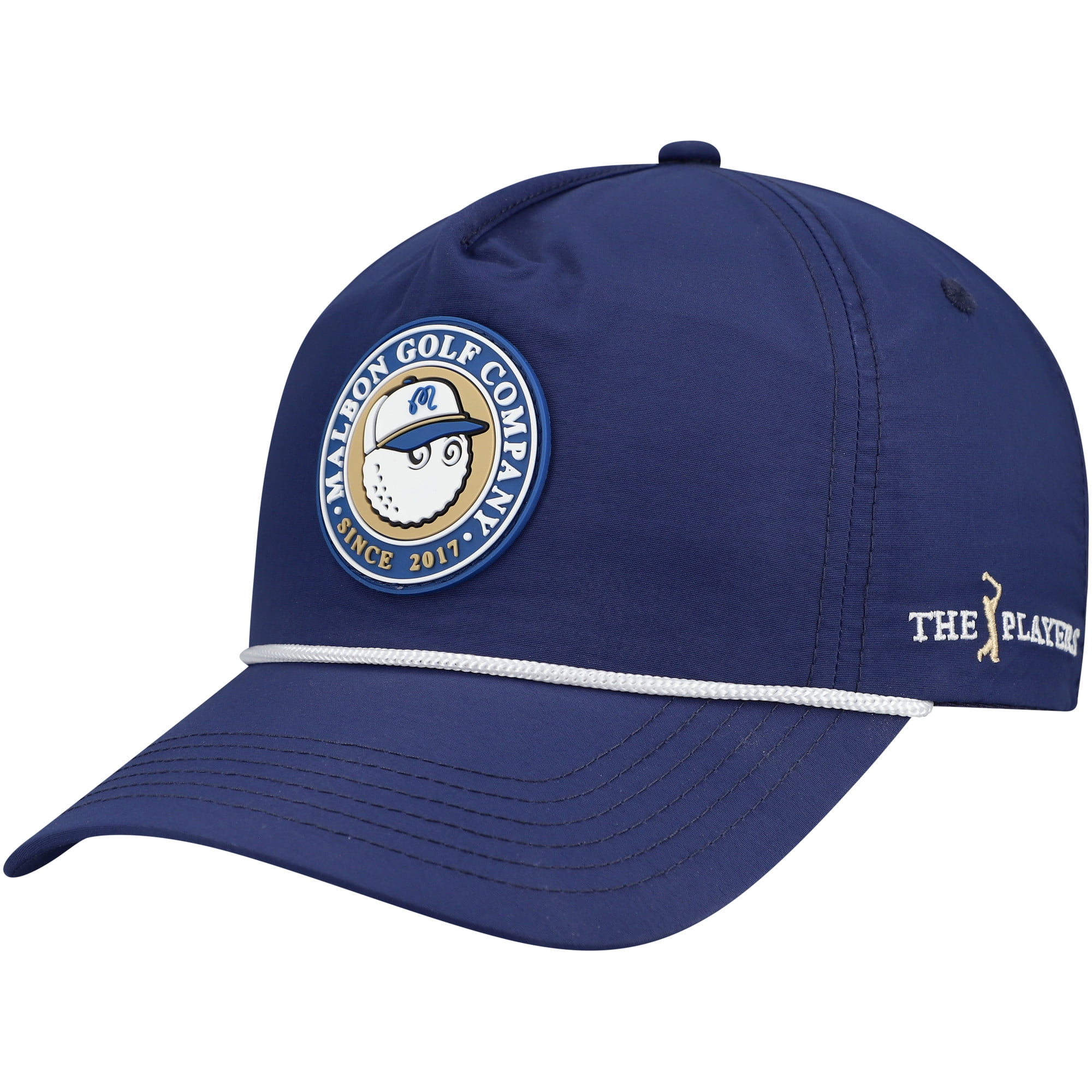 Unisex-Malbon Golf Navy THE PLAYERS Bucket Seal Rope Adjustable
