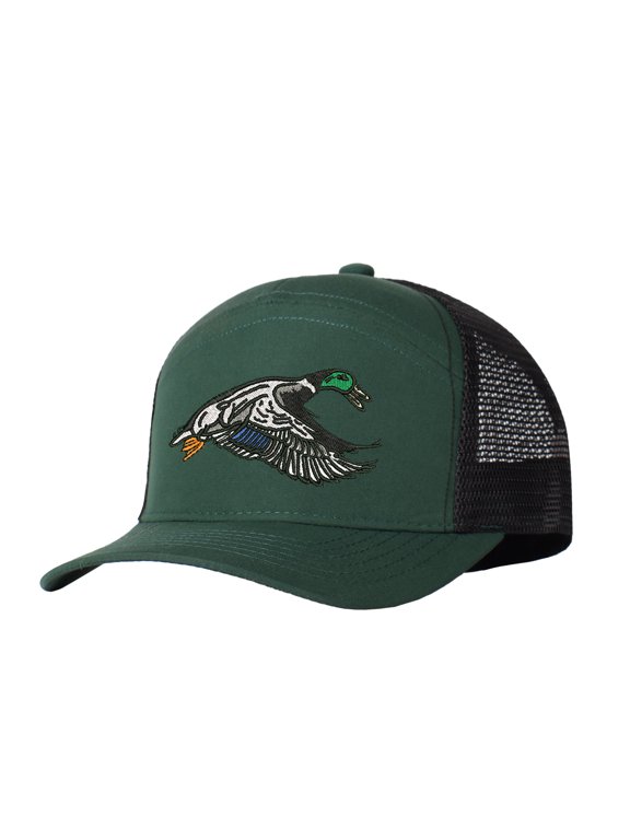 Unisex Mallard Embroidery Trucker Hat, Adjustable Breathable Mesh Baseball Cap, Casual Holiday Travel Outdoor Essential Hat