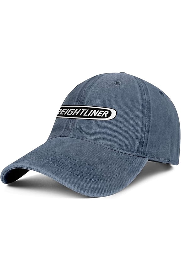 Unisex Man's Denim Baseball Hats Retro Adjustable Mesh Captain-Freightliner-Trucks-Flat Caps