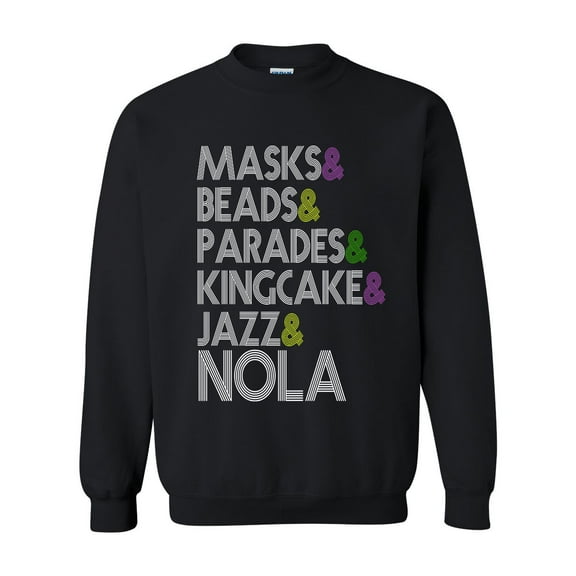 Unisex Mardi Gras Traditions Crew Neck Sweatshirt-Black-medium