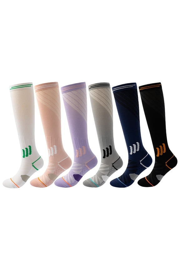 Unisex Massage Compression Calf Socks, Muscle Support Pressure Design, Sweat Absorb Yoga Running Socks, Protective Sports Socks for Fitness Workout | TruHer,Black L