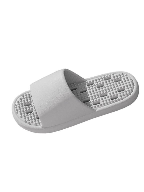 Unisex Massage Slippers for Men Women Non Slip Quick Dry Lightweight EVA House Shoes Indoor Bathroom Open Toe Gray,Size 10-10.5