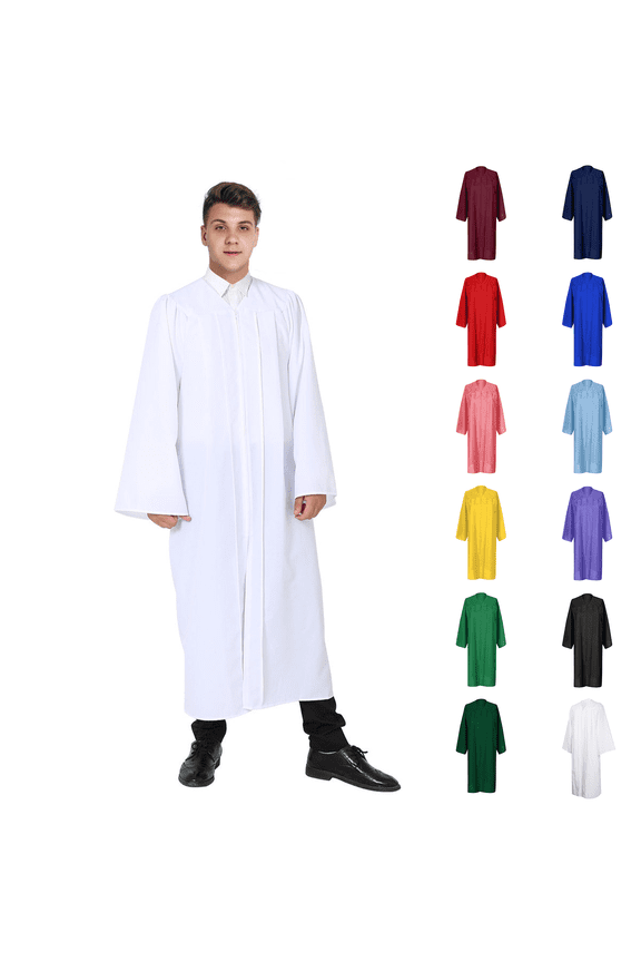 Unisex Matte Choir Robe for Church Adults, Graduation Gown, Baptismal and Judge Robe for Ceremony Use