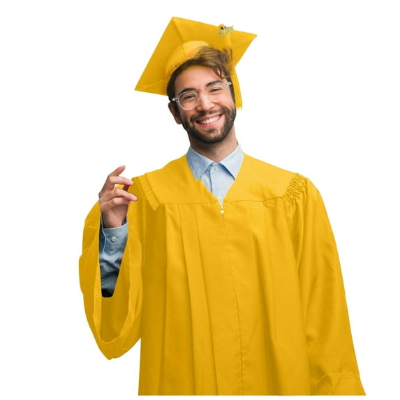Unisex Matte Graduation Cap Gown Tassel Set with 2026 Year Charm for High School & College Graduates