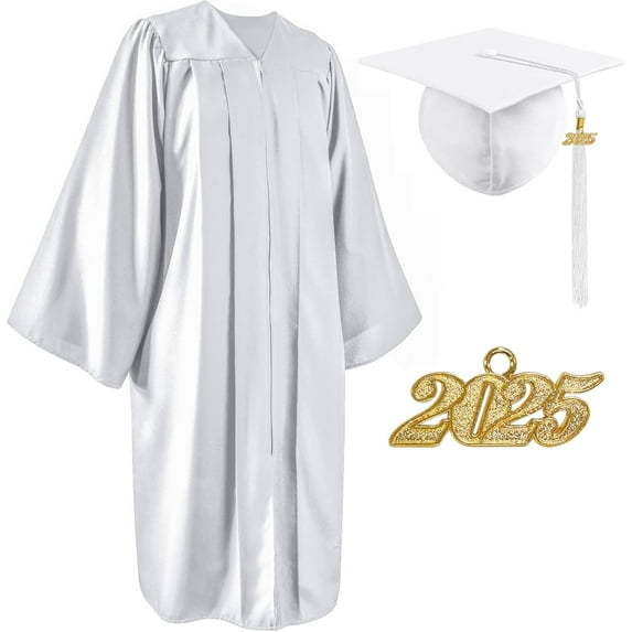 Unisex Matte Graduation Cap and Gown 2025 with Tassel for High School and College Graduation Black