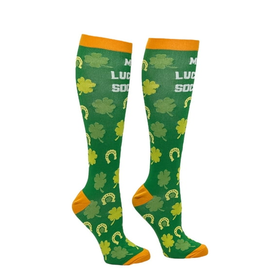 Unisex Me Lucky Socks Funny St Patricks Day Compression Socks for Women and Men