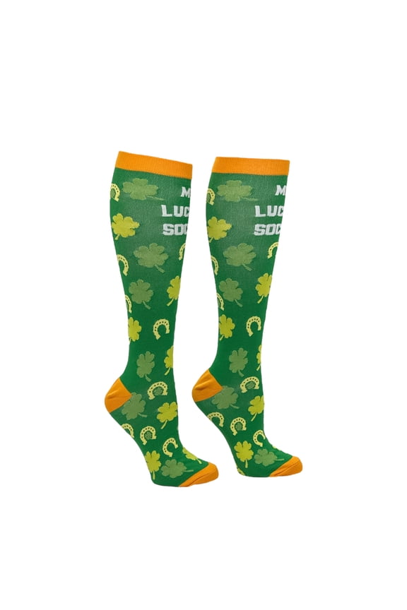 Unisex Me Lucky Socks Funny St Patricks Day Compression Socks for Women and Men
