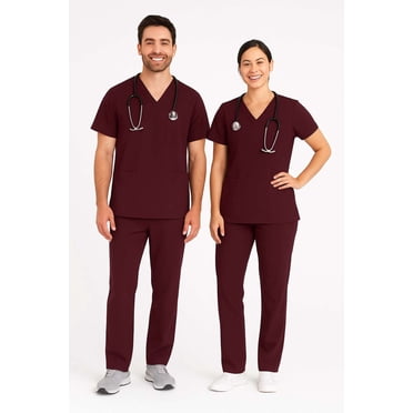 NAKSHRUGS V-Neck Scrub Tops, Women's L