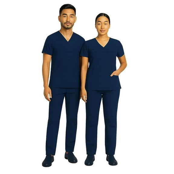 Unisex Medical Scrub Set – V-Neck Top and Pants for Men and Women