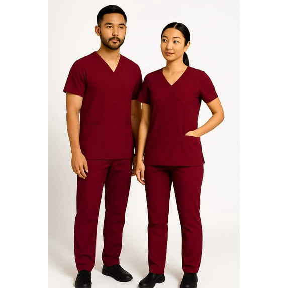 Unisex Medical Scrub Set – V-Neck Top and Pants for Men and Women