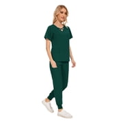 Unisex Medical Scrubs Set Nursing Work Uniform with Pockets Jogger Style for Hospital