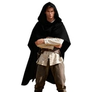 Unisex Medieval Hooded Cloak, Renaissance Halloween Costume Cape for Adults, Cosplay & Renaissance Faire