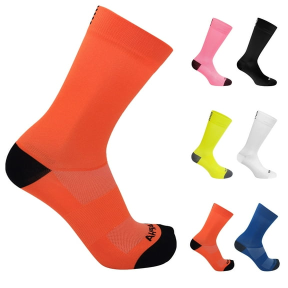 Unisex Medium-Length Performance Sports Socks - Moisture Wicking Athletic Crew Socks for Cycling, Running, Basketball, Outdoor Activities (Multi-Pack)
