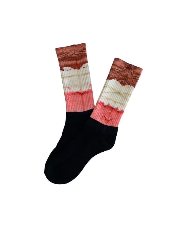 Unisex Medium Sole Food Neapolitan Ice Cream Sublimated Socks by Thread Pros