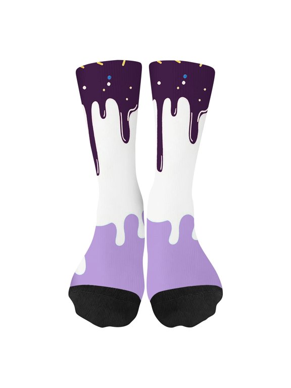 Unisex Melting Print Socks Crew Pattern Colorful Paint Socks Fun Cute Casual Ankle Socks