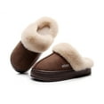 thumbnail image 1 of Unisex Memory Foam House Slippers, Faux Fur Lined Indoor Fuzzy Slippers with No-slip Sole, Slip on Suede Home Shoes, Warm Winter Gift for Women & Men, 1 of 6