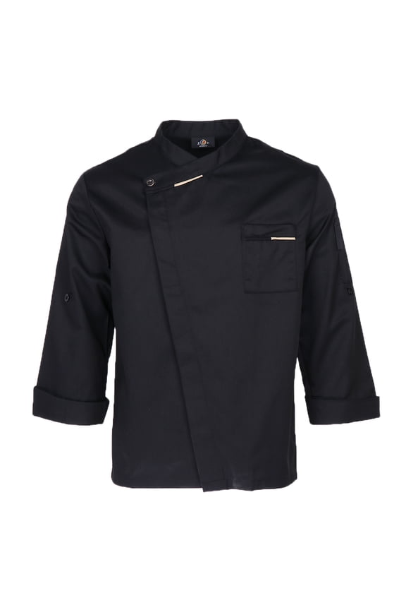 Unisex Men Chef Jacket Long Sleeve Shirt Coat Baker Jacket Kitchen Black 2
