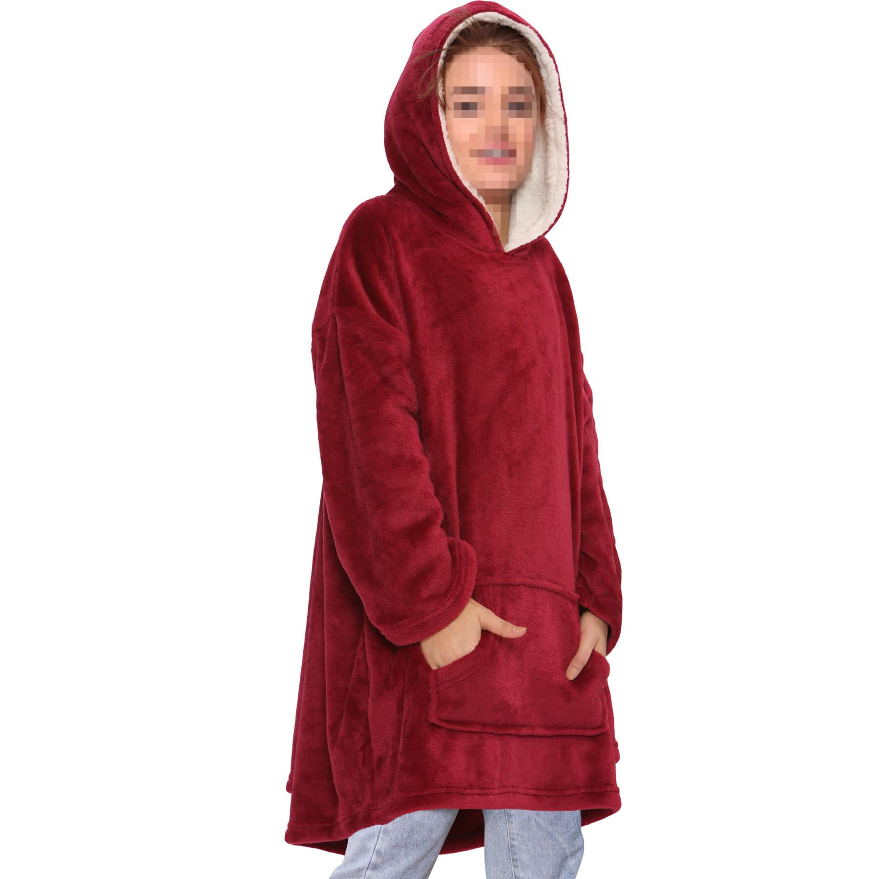 Unisex Men Ladies Oversized Hoodie Red Snuggle Blanket Super Soft Warm Fleece Walmart