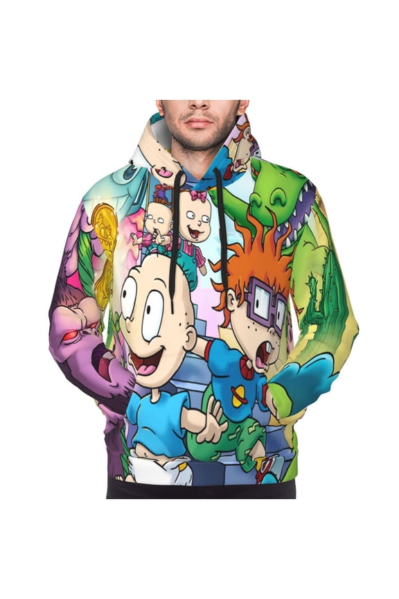 Unisex Men'S And Women'S Rugrats Hoodies 3d Fashion Digital Print Cartoon Pullover Hooded Sweatshirts With Pockets