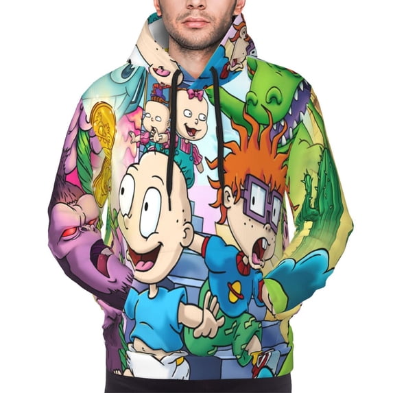 Unisex Men'S And Women'S Rugrats Hoodies 3d Fashion Digital Print Cartoon Pullover Hooded Sweatshirts With Pockets