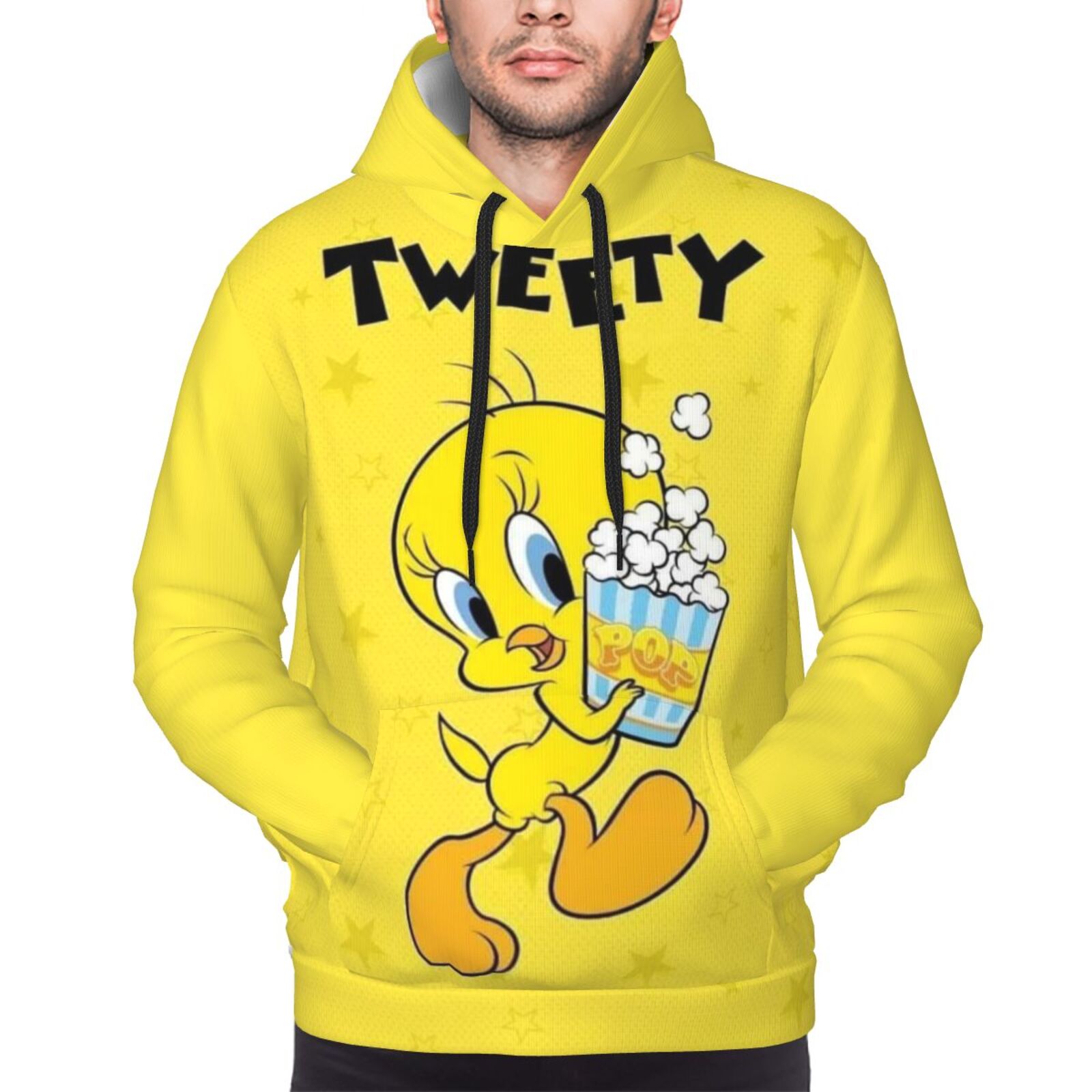 Unisex Men'S And Women'S Tweety Bird Hoodies 3d Fashion Digital Print Cartoon Pullover Hooded Sweatshirts With Pockets