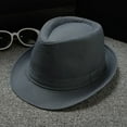 thumbnail image 1 of Unisex Men Women British Style Solid Color Jazz Sun Hat, 1 of 3