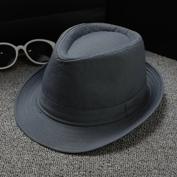 Unisex Men Women British Style Solid Color Jazz Sun Hat