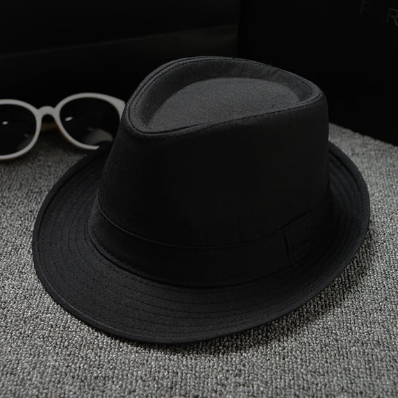 Unisex Men Women British Style Solid Color Jazz Sun Hat