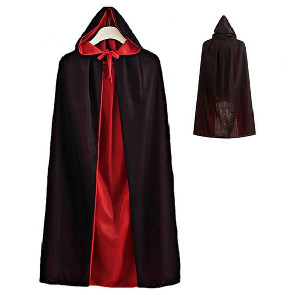 Unisex Men Women Christmas Halloween Cloak Witch Party Reversible Hooded Adult Vampires Cape Cloak