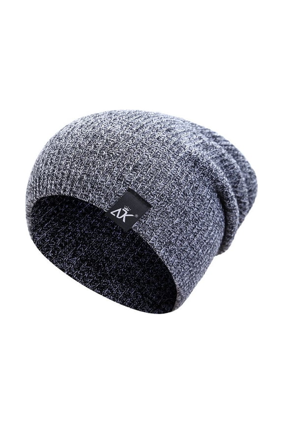 Unisex Men Women Knit Baggy Beanie Winter Hat Ski Slouchy Chic Knitted Cap Skull (Black)